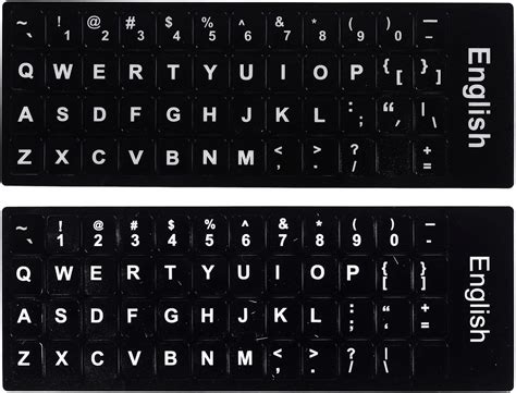 Hileyu English keyboard Replacement stickers Keyboard Stickers UK Non Transparent Black Stickers ...