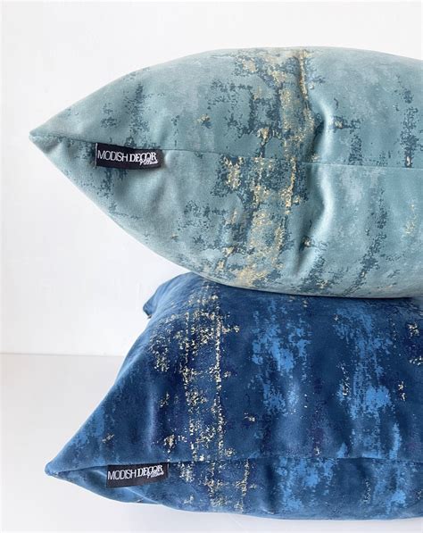 The Aqua Abstract Velvet Pillow — Modish Decor Pillows