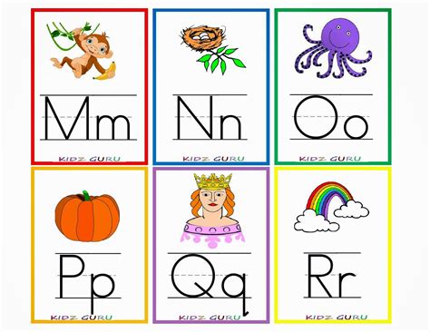 Alphabet Flashcards For Kindergarten