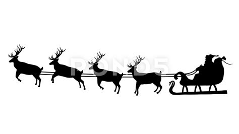 Simple Santa Sleigh Silhouette