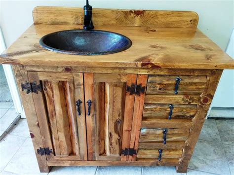 Rustic Bathroom Vanity 42 Copper Sink Rustic Sink