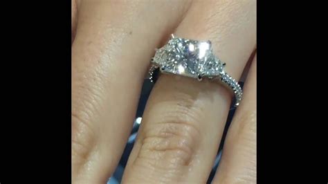 3 carat Princess Cut Diamond 3-Stone Engagement Ring - YouTube