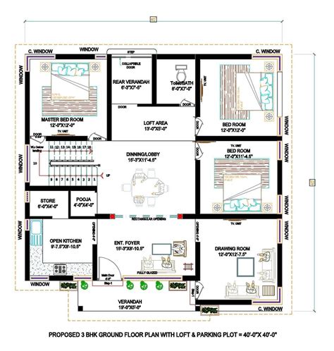 40x40 House Plans - Indian Floor Plans