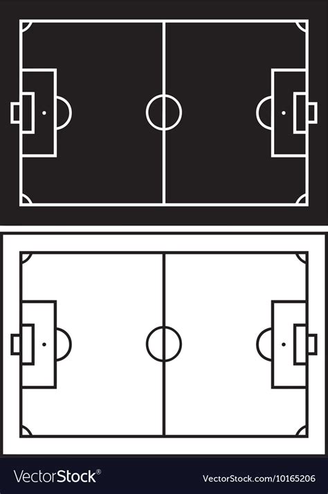 Black and white soccer field Royalty Free Vector Image