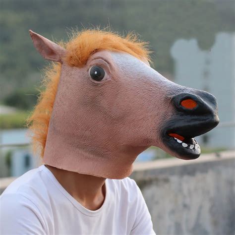 Horse Head Latex Mask for Halloween Masquerade Parties Cosplay Gadget – Shoeu