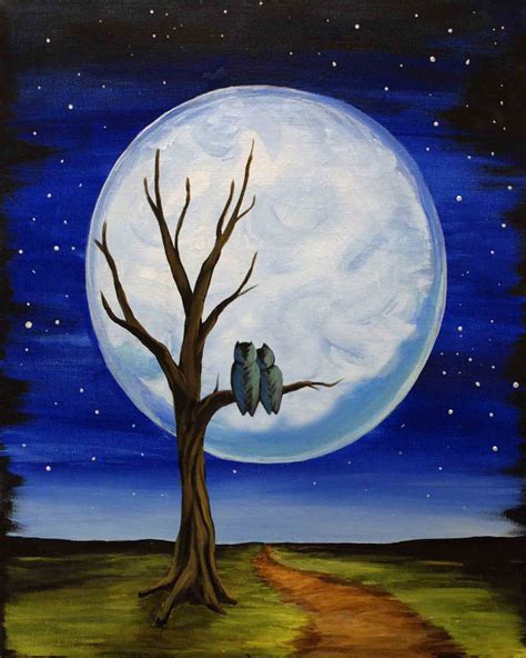 Night Sky Moon Painting at PaintingValley.com | Explore collection of Night Sky Moon Painting