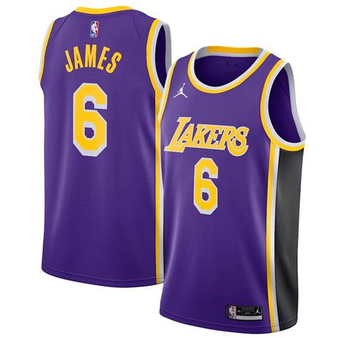 Men's Jordan Brand LeBron James Purple Los Angeles Lakers 2020/21 Swingman - Jersey - Statement ...