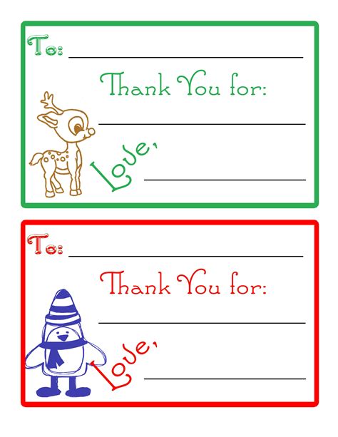 Thank You Christmas Cards Printable - Printable Word Searches