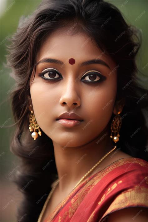 Beautiful indian woman close up generative AI | Premium AI-generated image