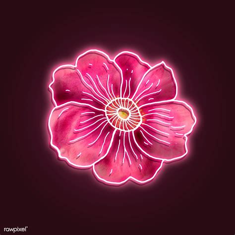 Neon pink rose mockup | premium image by rawpixel.com / Awirwreckkwrar | Neon flowers, Neon ...