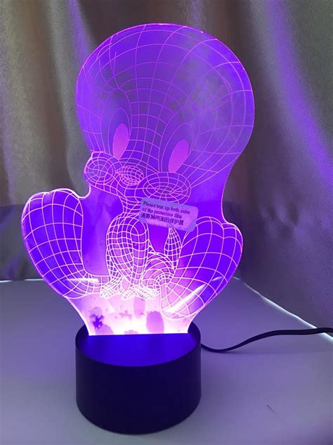 Tweety Bird Night Light 7 Colors Gradient Looney Tunes USB LED Table Lamp Acrylic Home Decor ...