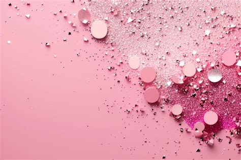 Premium AI Image | Pink background wedding style glitter copy space