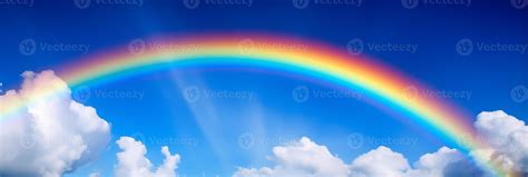 Rainbow on blue sky background, Beautiful rainbow cloudy sky after rain. 23146357 Stock Photo at ...