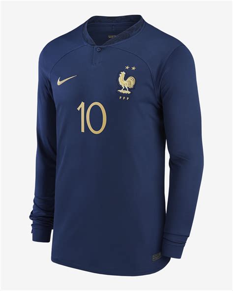 France National Team 2022/23 Stadium Home (Kylian Mbappe) Men's Nike Dri-FIT Long-Sleeve Soccer ...