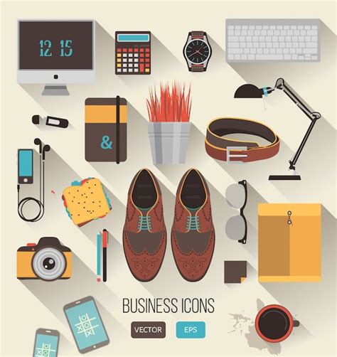 Premium Vector | Vector Set of business icons in flat design.