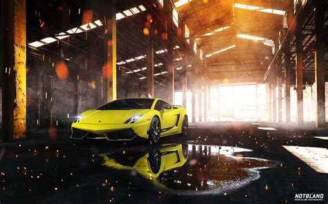 Car Lamborghini Gallardo Superleggera Yellow Front Warehouse wallpaper | 1920x1200 | #16407