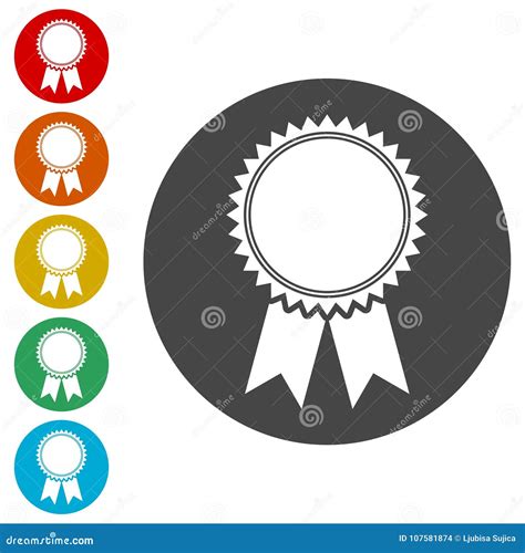 Badge with Ribbons Icon, Award Ribbon Stock Vector - Illustration of sign, decoration: 107581874