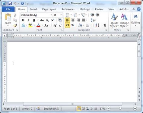 Opening a Document in Word 2010