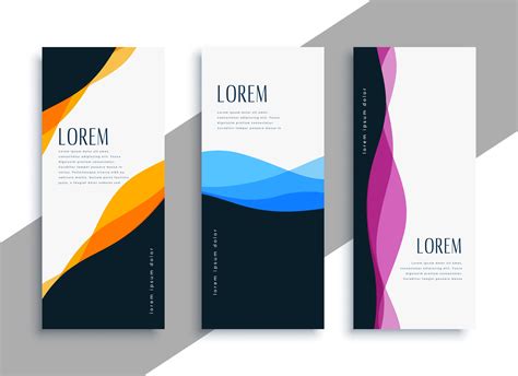 elegante plantilla de banners verticales ondulados - Descargar Vectores Gratis, Illustrator ...