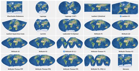 Different World Map Projections – Map Vector