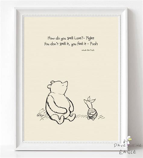 Winnie the Pooh Classic Spell Love A4 Print Quote | Etsy UK