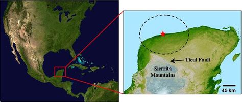 Gulf Of Mexico Crater - Chicxulub Crater Map Showing The Location Of The Chicxulub Impact Crater ...