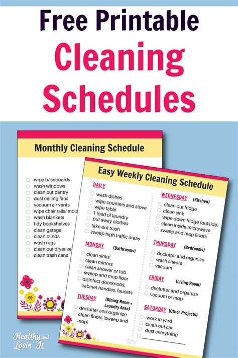 Weekly Cleaning Schedule Template Collection