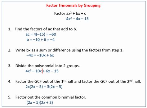 50 Factoring By Grouping Worksheet Answers