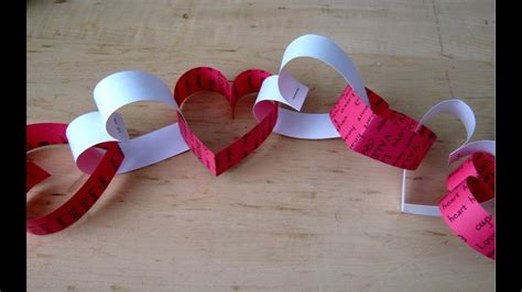 Valentines Day paper heart chain decoration | Doovi