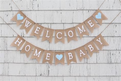 Welcome Home Baby Banner Burlap Baby Banner Welcome Baby - Etsy