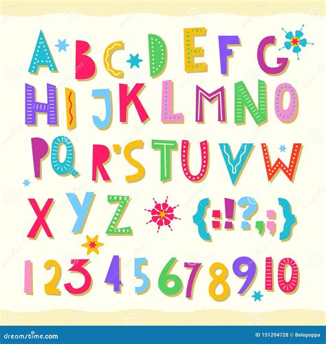 Children S Font. Funny Kid Cartoon Letters for School, Kindergarten Stock Vector - Illustration ...