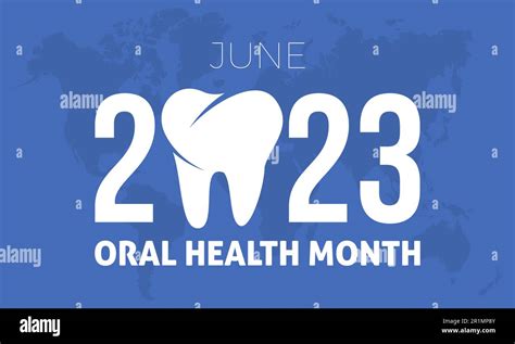 2023 Concept Oral Health Month cavity, hygiene, mouth vector illustration template Stock Vector ...