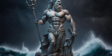 Poseidon, God of the Sea, wielding his trident 24059966 Stock Photo at Vecteezy