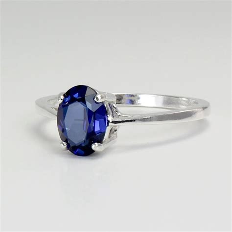 Blue Sapphire Ring Sterling Silver / Blue Sapphire Ring Silver