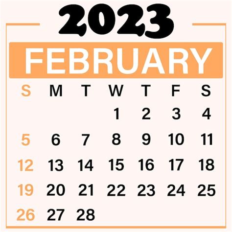 Orange February Calendar 2023 – Get Calender 2023 Update