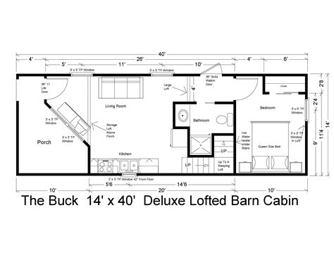 14x40 Cabin Floor Plans, Small Cabin Plans, Shed House Plans, Shed Cabin, House Plan With Loft ...