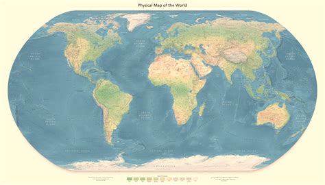 Large physical map of the World | World | Mapsland | Maps of the World