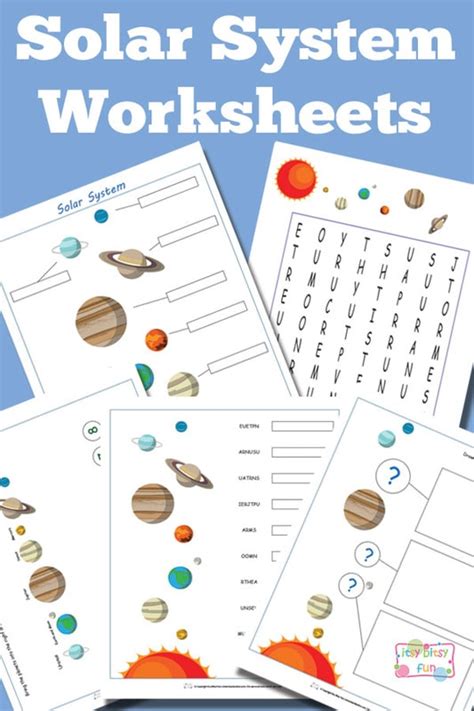 Solar System Worksheets for Kids - itsybitsyfun.com