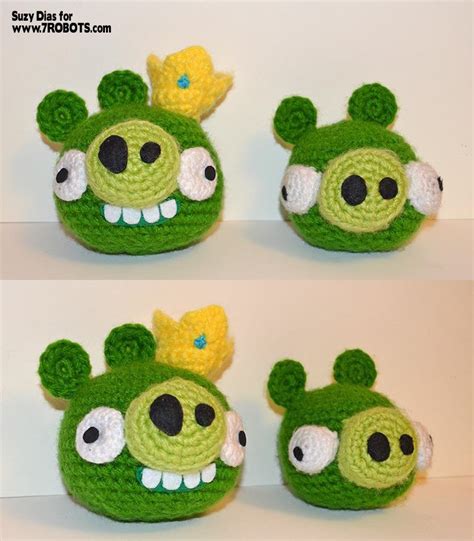 Amigurumi: Angry Birds Minion Pig and King Pig - 7 Robots