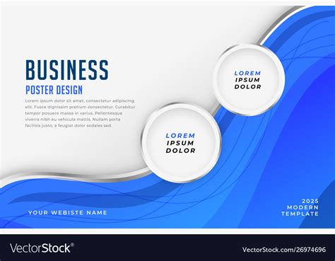 Blue business theme poster design template banner Vector Image