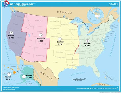 Free Printable Time Zone Map United States