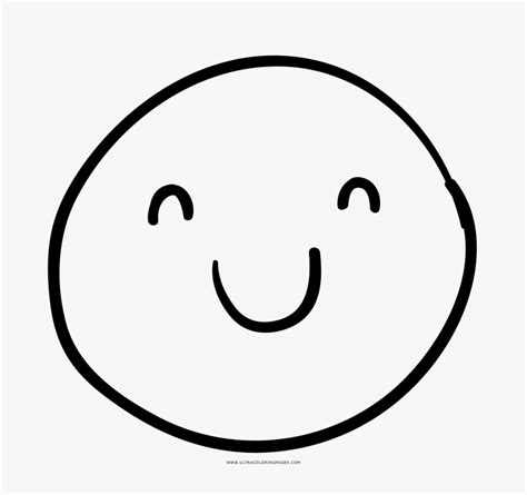 Happy Face Coloring Pages - Cute Smiley Face Transparent, HD Png Download - kindpng