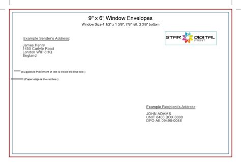 Envelope Template Address