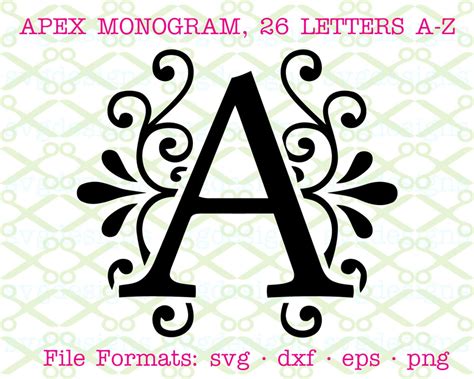 Apex Monogram SVG Dxf Eps Png Fancy Wedding Monogram Svg - Etsy