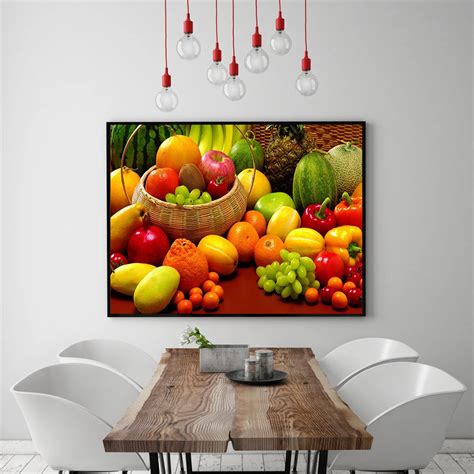 Green Fruits Lemon Wall Art Pictures Food Painting Kitchen Decor Canvas Painting Posters and ...