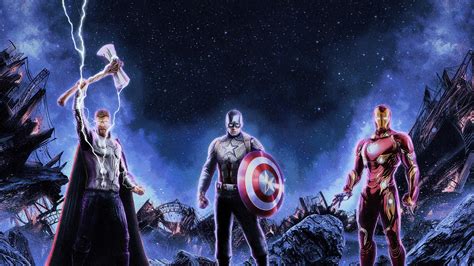 1920x1080 Resolution The Trinity Avengers Endgame 1080P Laptop Full HD Wallpaper - Wallpapers Den