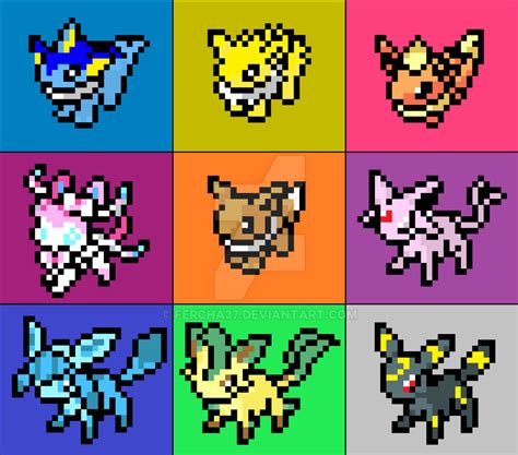 Eeveelutions - Pixel Art by Fercha37 on DeviantArt