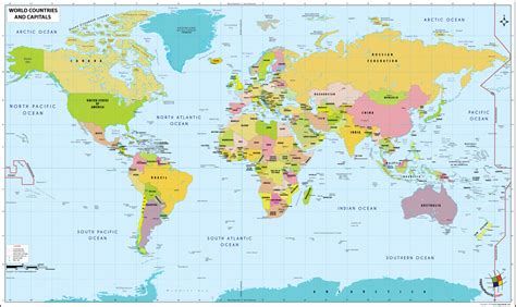 Labeled World Map Printable