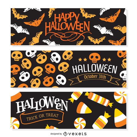 2 Halloween Party Banner Vector Download