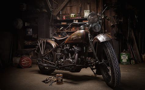 HD wallpaper: Harley-Davidson, Garage, Motorcycle | Wallpaper Flare